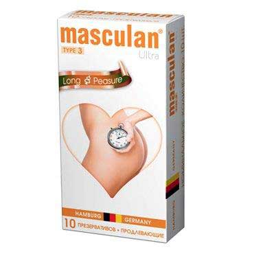 Розовые презервативы Masculan Ultra Long Pleasure с колечками, пупырышками и продлевающим эффектом - 10 шт. - Masculan - купить с доставкой в Иркутске