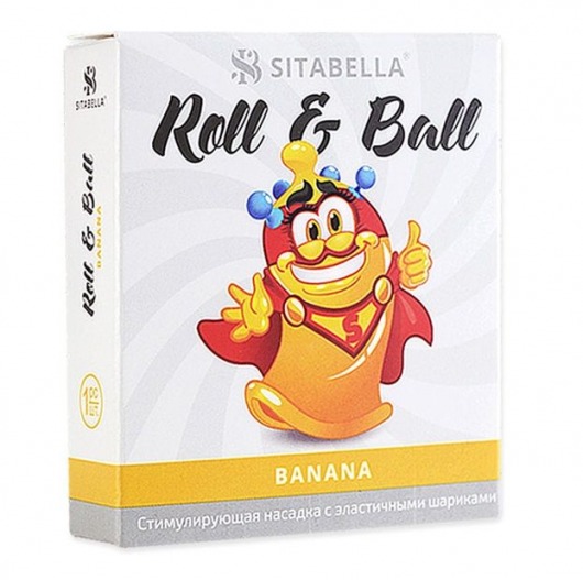 Стимулирующий презерватив-насадка Roll   Ball Banana - Sitabella - купить с доставкой в Иркутске