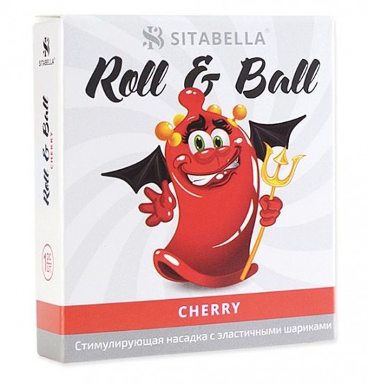 Стимулирующий презерватив-насадка Roll   Ball Cherry - Sitabella - купить с доставкой в Иркутске