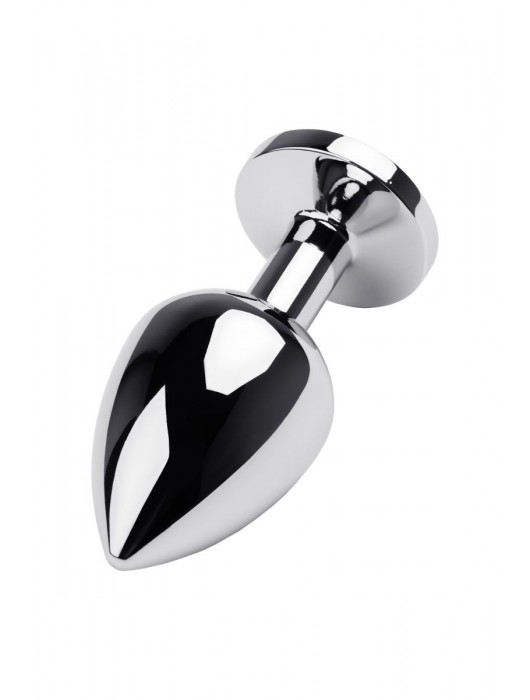 Серебристая коническая анальная пробка с красным кристаллом - 8 см. - ToyFa - купить с доставкой в Иркутске