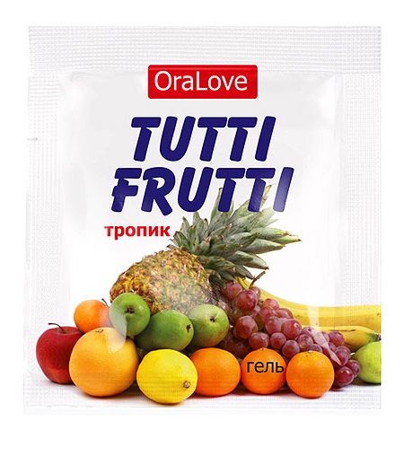 Пробник гель-смазки Tutti-frutti со вкусом тропических фруктов - 4 гр. - Биоритм - купить с доставкой в Иркутске