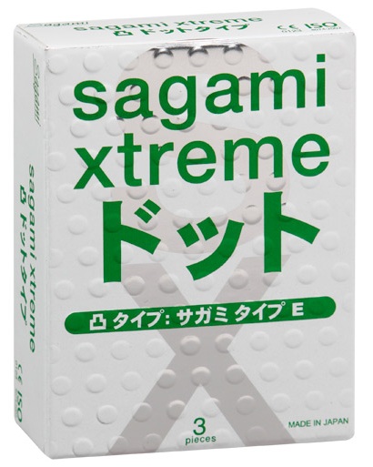 Презервативы Sagami Xtreme SUPER DOTS с точками - 3 шт. - Sagami - купить с доставкой в Иркутске