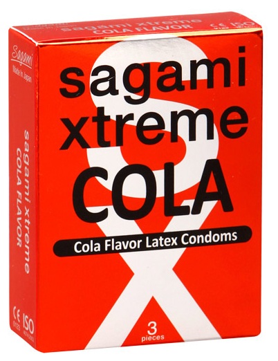 Ароматизированные презервативы Sagami Xtreme COLA - 3 шт. - Sagami - купить с доставкой в Иркутске