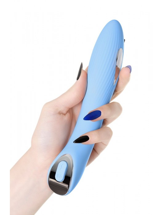 Голубой силиконовый вибратор с электростимуляцией TESLA G-POINT - 21 см. - ToyFa - купить с доставкой в Иркутске