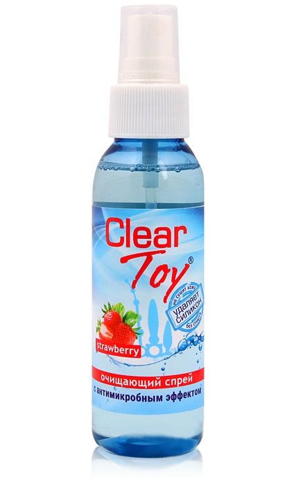 Очищающий спрей для игрушек CLEAR TOY Strawberry - 100 мл. - Биоритм - купить с доставкой в Иркутске