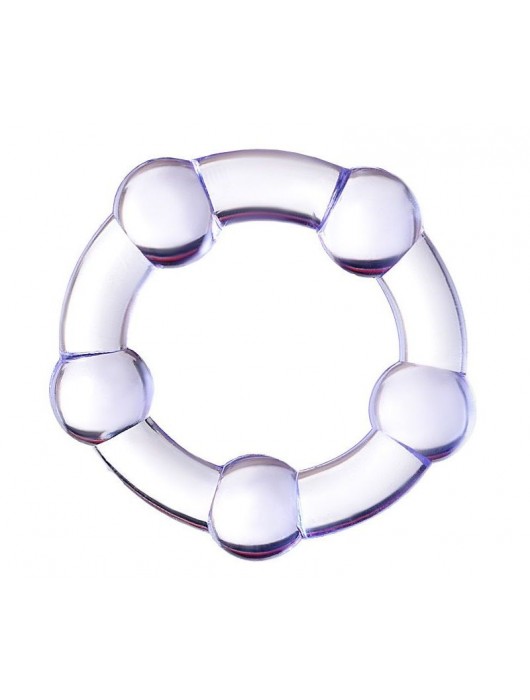 Фиолетовое эрекционное кольцо на пенис с бусинами - Штучки-дрючки - в Иркутске купить с доставкой