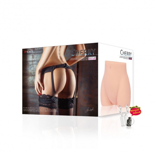 Мастурбатор-полуторс Cherry с вибрацией и двумя любовными тоннелями - KOKOS - в Иркутске купить с доставкой