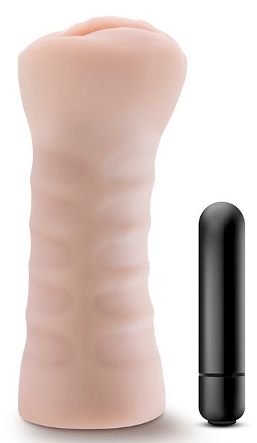 Телесный мастурбатор-вагина с вибропулей Ashley - Blush Novelties - в Иркутске купить с доставкой