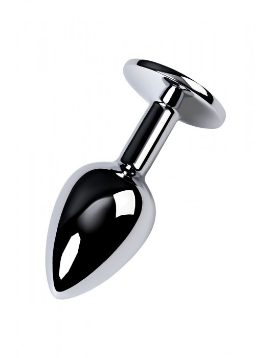 Серебристая конусовидная анальная пробка с фиолетовым кристаллом - 7 см. - ToyFa - купить с доставкой в Иркутске