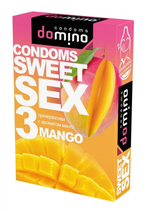 Презервативы для орального секса DOMINO Sweet Sex с ароматом манго - 3 шт. - Domino - купить с доставкой в Иркутске