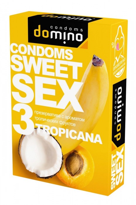 Презервативы для орального секса DOMINO Sweet Sex с ароматом тропических фруктов - 3 шт. - Domino - купить с доставкой в Иркутске