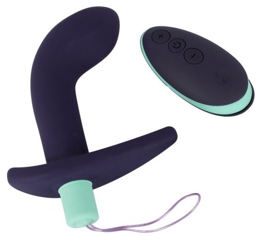 Темно-фиолетовый вибростимулятор простаты с пультом ДУ Remote Controlled Prostate Plug - Orion - в Иркутске купить с доставкой