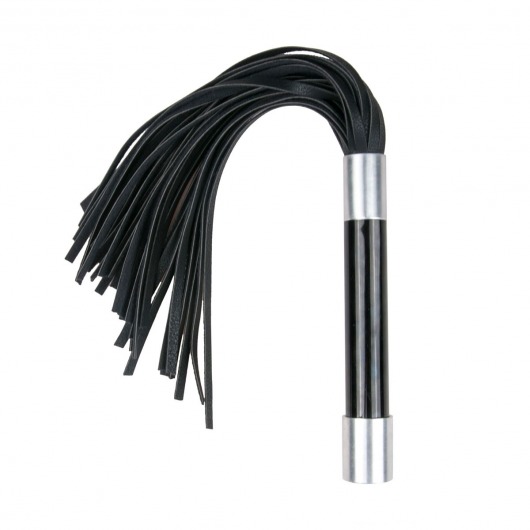 Черная плеть Easytoys Flogger With Metal Grip - 38 см. - Easy toys - купить с доставкой в Иркутске