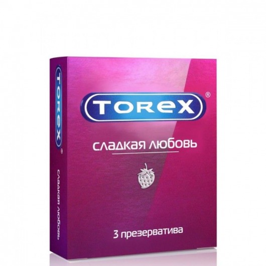 Презервативы Torex  Сладкая любовь  с ароматом клубники - 3 шт. - Torex - купить с доставкой в Иркутске