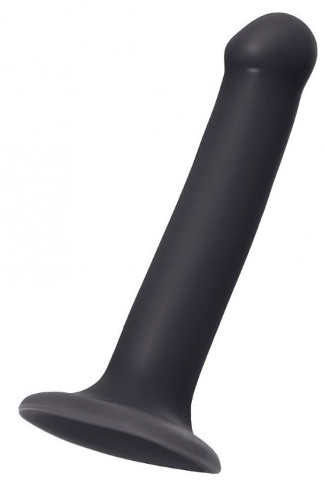 Черный фаллос на присоске Silicone Bendable Dildo M - 18 см. - Strap-on-me - купить с доставкой в Иркутске