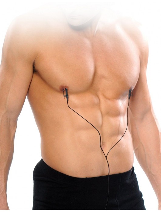 Черные электрические зажимы для сосков Shock Therapy Nipple Clamps - Pipedream - купить с доставкой в Иркутске