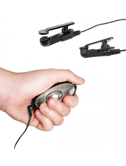 Черные электрические зажимы для сосков Shock Therapy Nipple Clamps - Pipedream - купить с доставкой в Иркутске