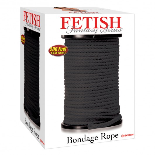 Черная веревка для связывания Bondage Rope - 60,9 м. - Pipedream - купить с доставкой в Иркутске