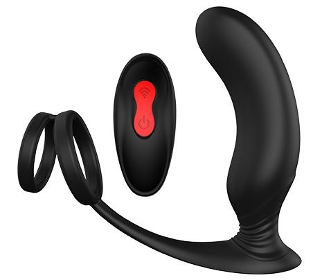 Черный массажер простаты REMOTE P-PLEASER - Dream Toys - в Иркутске купить с доставкой