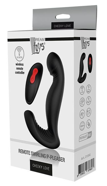 Черный вибромассажер простаты SWIRLING P-PLEASER - Dream Toys - в Иркутске купить с доставкой