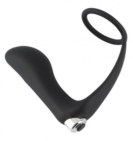 Черное эрекционное кольцо с анальной вибропробкой Vibrating Ring   Plug - Orion - в Иркутске купить с доставкой
