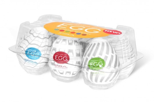 Набор из 6 мастурбаторов Tenga EGG Easy Beat с различным рельефом - Tenga - в Иркутске купить с доставкой