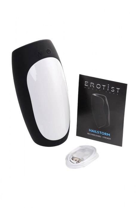 Черно-белый перезаряжаемый мастурбатор Erotist Hailstorm - Erotist Adult Toys - в Иркутске купить с доставкой
