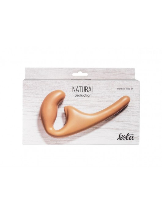 Бежевый безремневой страпон Seduction - 20,5 см. - Lola Games - купить с доставкой в Иркутске
