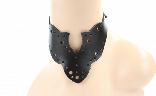 Черный резной чокер из натуральной кожи - БДСМ Арсенал - купить с доставкой в Иркутске