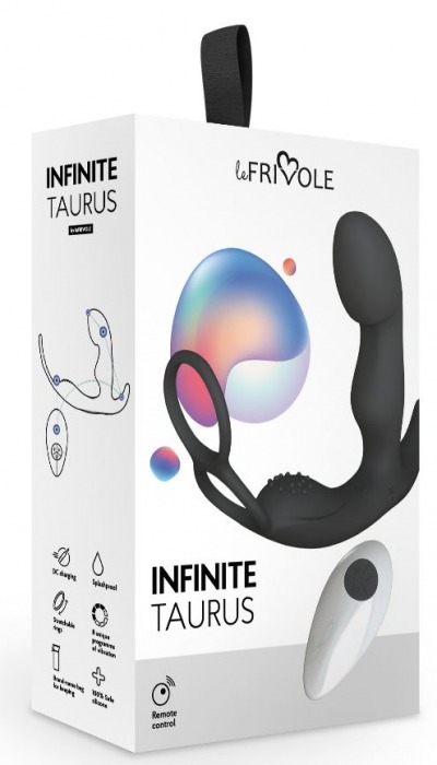 Черный вибромассажер простаты Taurus с эрекционным кольцом - Le Frivole - в Иркутске купить с доставкой