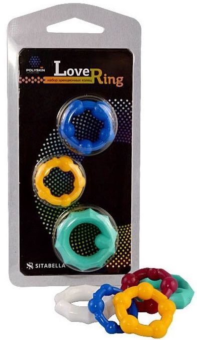 Набор из 3 цветных эрекционных колец Love Ring - Sitabella - в Иркутске купить с доставкой