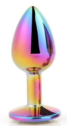 Голографическая анальная втулка с радужным кристаллом - 7,1 см. - Dream Toys - купить с доставкой в Иркутске