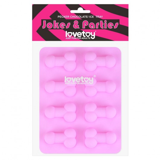 Розовая формочка для льда и шоколада Pecker Chocolate/Ice Tray - Lovetoy - купить с доставкой в Иркутске