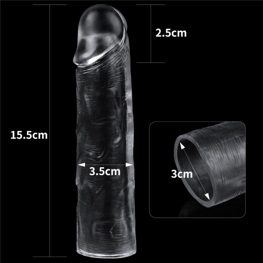 Прозрачная насадка-удлинитель Flawless Clear Penis Sleeve Add 1 - 15,5 см. - Lovetoy - в Иркутске купить с доставкой