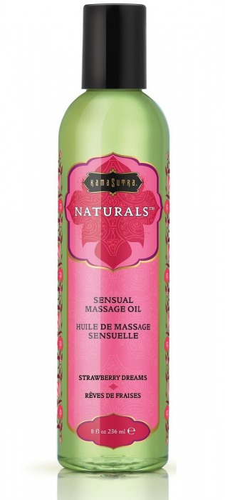 Массажное масло Naturals Strawberry Dreams с ароматом клубники - 236 мл. - Kama Sutra - купить с доставкой в Иркутске
