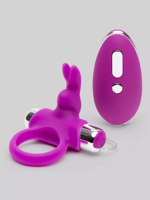 Лиловое виброкольцо с пультом ДУ Remote Control Cock Ring - Happy Rabbit - в Иркутске купить с доставкой