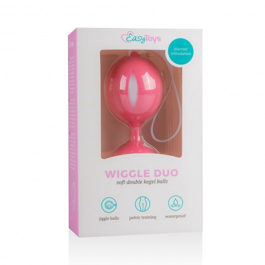 Розовые вагинальные шарики Wiggle Duo - Easy toys