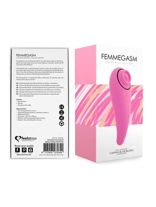 Розовый клиторальный вибромассажер FemmeGasm - FeelzToys
