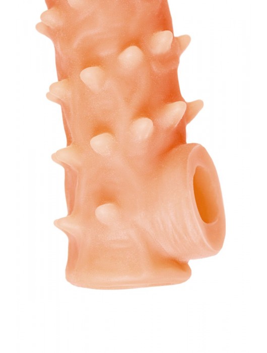 Телесная закрытая насадка с пупырышками Cock Sleeve Size S - 13,8 см. - KOKOS - в Иркутске купить с доставкой