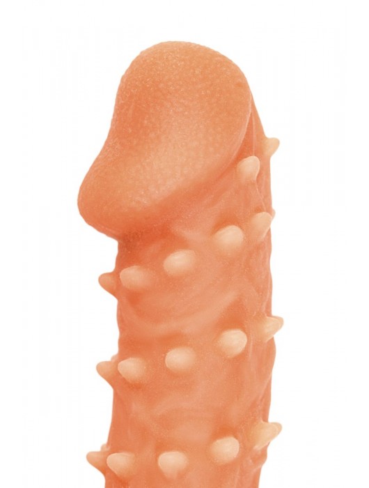 Телесная закрытая насадка с пупырышками Cock Sleeve Size S - 13,8 см. - KOKOS - в Иркутске купить с доставкой