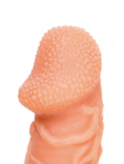 Телесная закрытая насадка с венками Cock Sleeve Size S - 13,8 см. - KOKOS - в Иркутске купить с доставкой