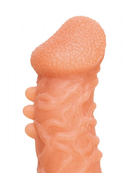 Телесная закрытая насадка с шершавой головкой Cock Sleeve Size S - 13,8 см. - KOKOS - в Иркутске купить с доставкой