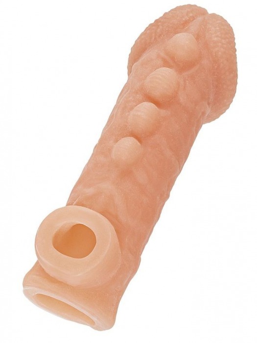 Телесная закрытая насадка с шишечками Cock Sleeve Size S - 13,8 см. - KOKOS - в Иркутске купить с доставкой