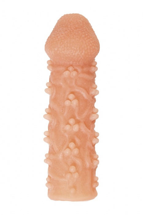 Телесная закрытая насадка с пучками шишечек Cock Sleeve Size M - 15,6 см. - KOKOS - в Иркутске купить с доставкой