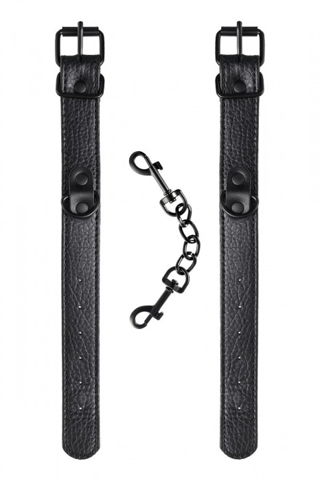 Узкие черные наручники на сцепке - ToyFa - купить с доставкой в Иркутске