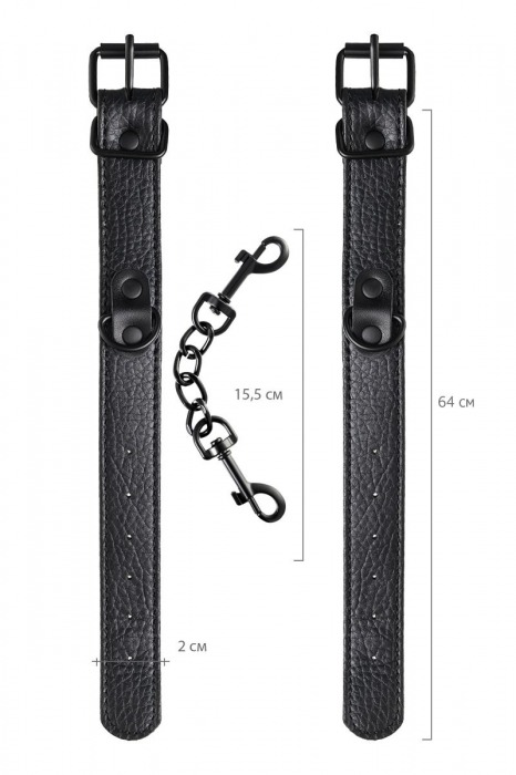 Узкие черные наручники на сцепке - ToyFa - купить с доставкой в Иркутске