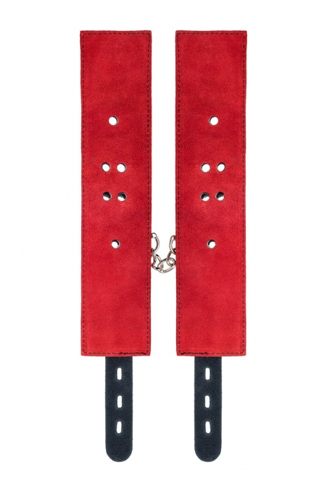 Красно-черные оковы на ноги из кожи - ToyFa - купить с доставкой в Иркутске