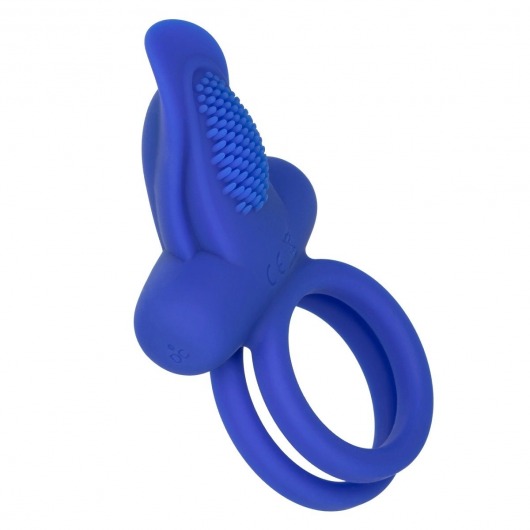 Синее перезаряжаемое эрекционное кольцо Silicone Rechargeable Dual Pleaser Enhancer - California Exotic Novelties - в Иркутске купить с доставкой