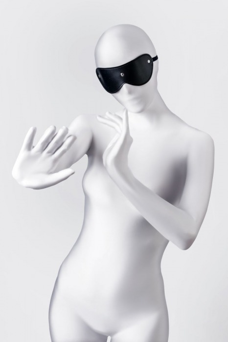 Черная кожаная маска Anonymo с мягким подкладом - ToyFa - купить с доставкой в Иркутске