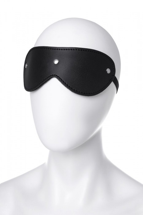 Черная кожаная маска Anonymo с мягким подкладом - ToyFa - купить с доставкой в Иркутске